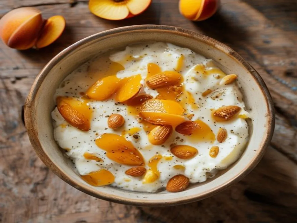 Cottage Cheese, Peach & Honey Bowl