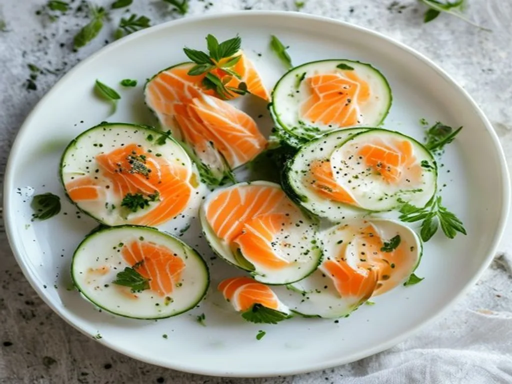 Cucumber, Cream Cheese & Salmon Bites