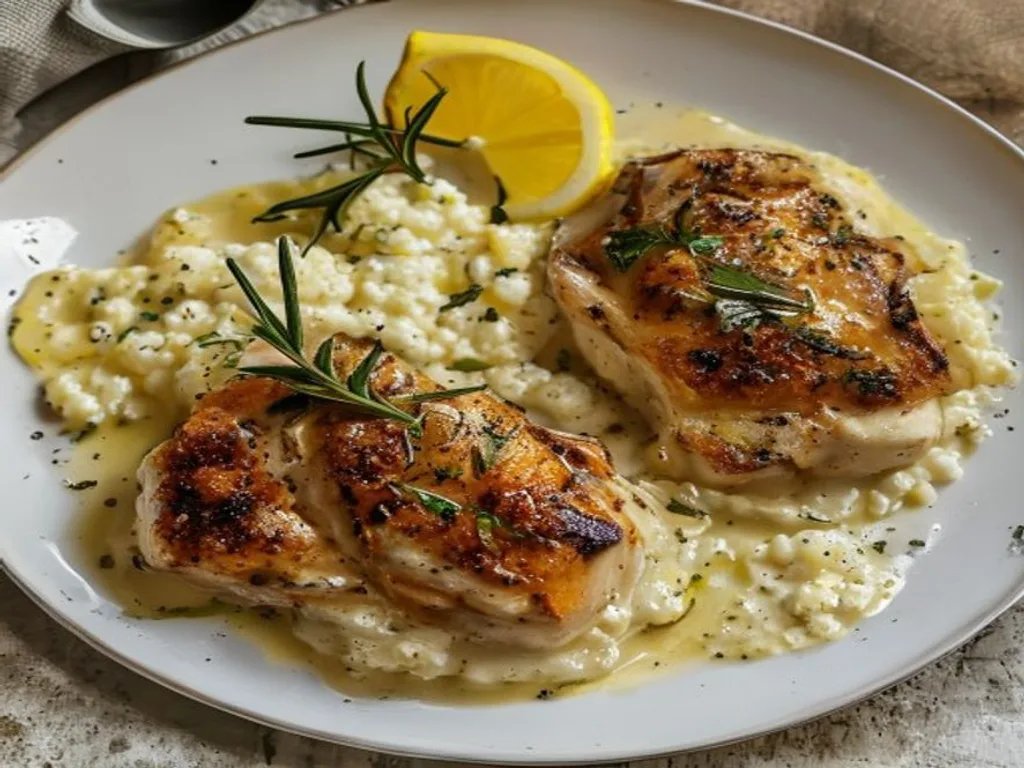 Lemon-Herb Chicken with Cauliflower Mash