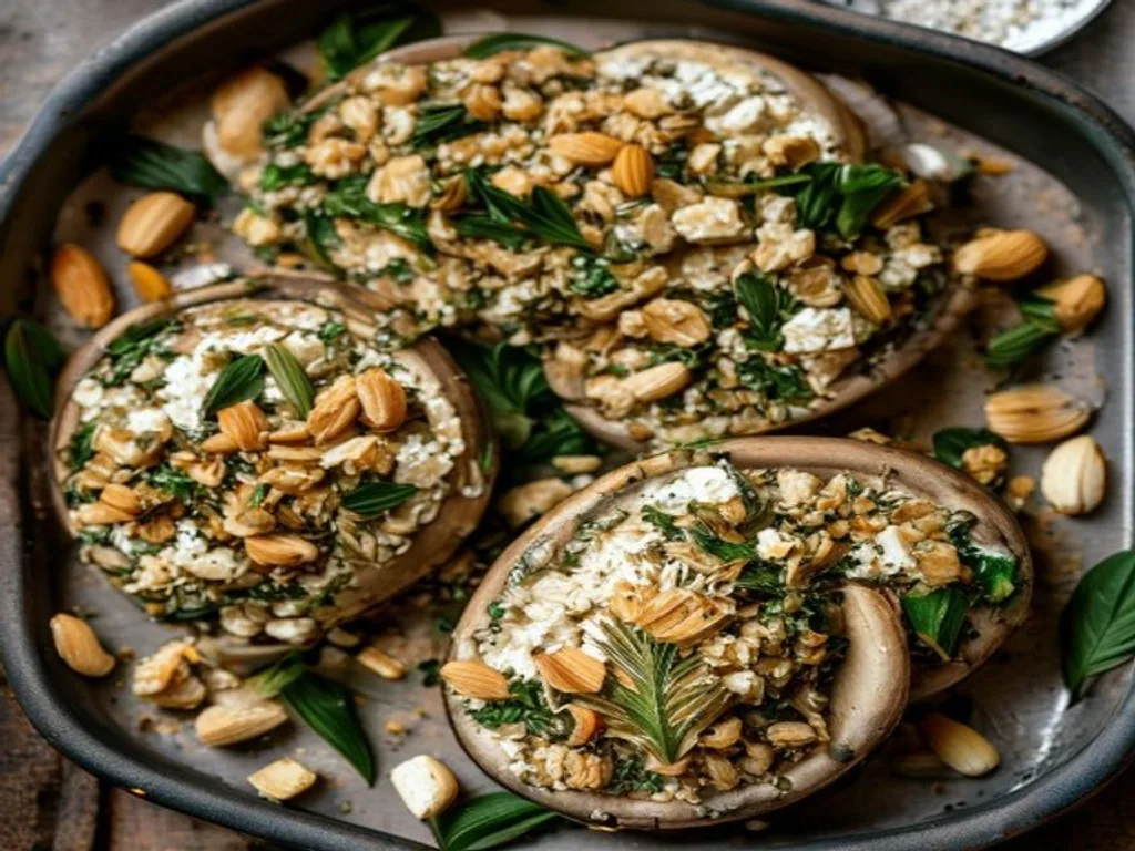 Quinoa & Feta Stuffed Portobello Mushrooms