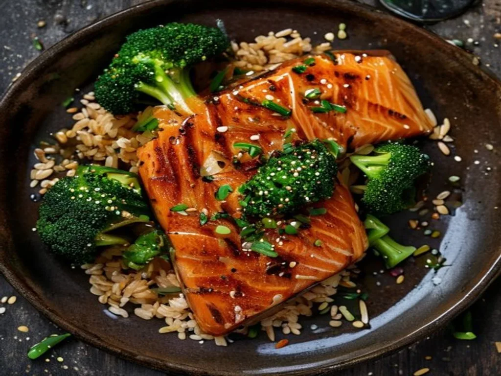 Salmon Teriyaki with Brown Rice