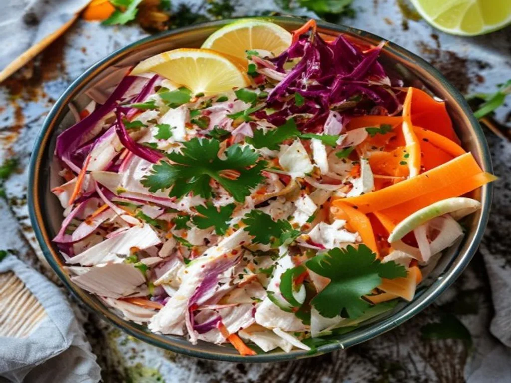 Spicy Chicken & Cabbage Slaw Bowl